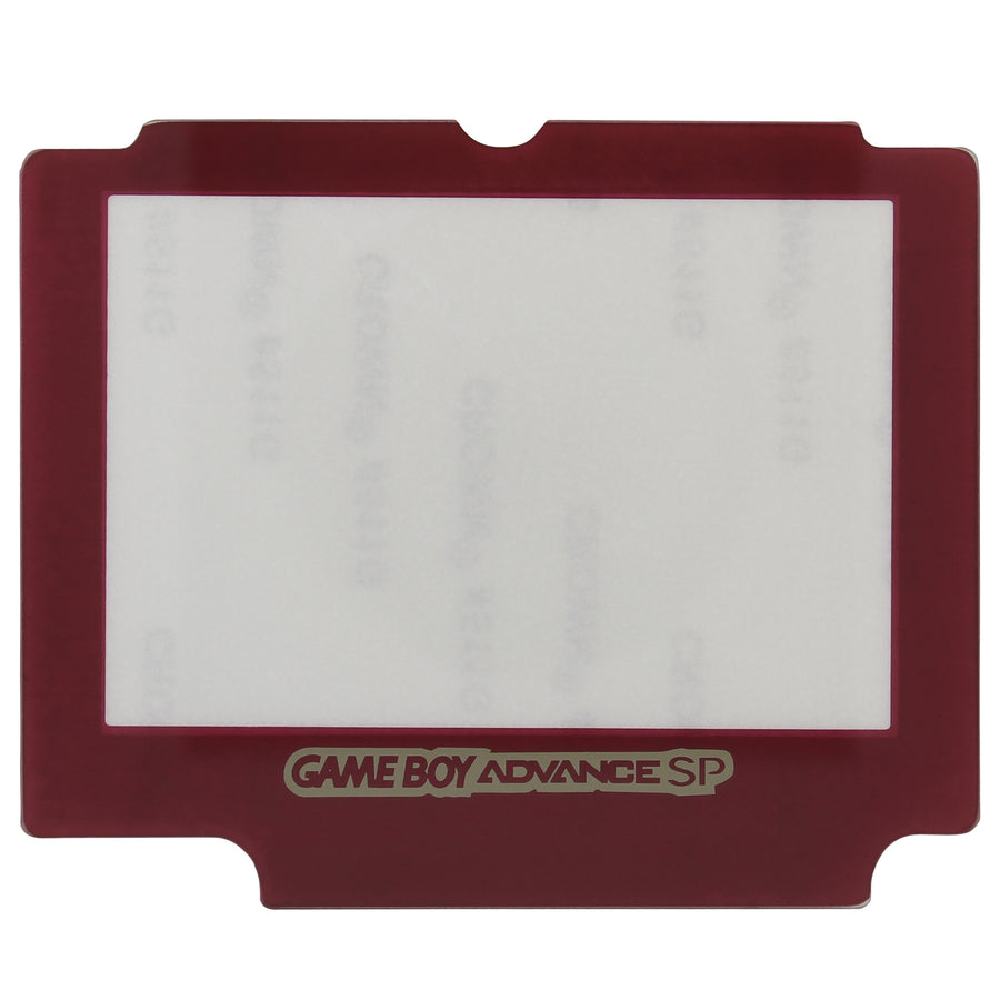 ZedLabz replacement glass screen lens cover for Nintendo Game Boy Advance SP with adhesive - red