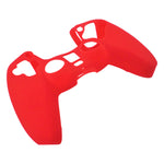 Skin grip cover for Sony PS5 controller silicone rubber leather textured - Red | ZedLabz