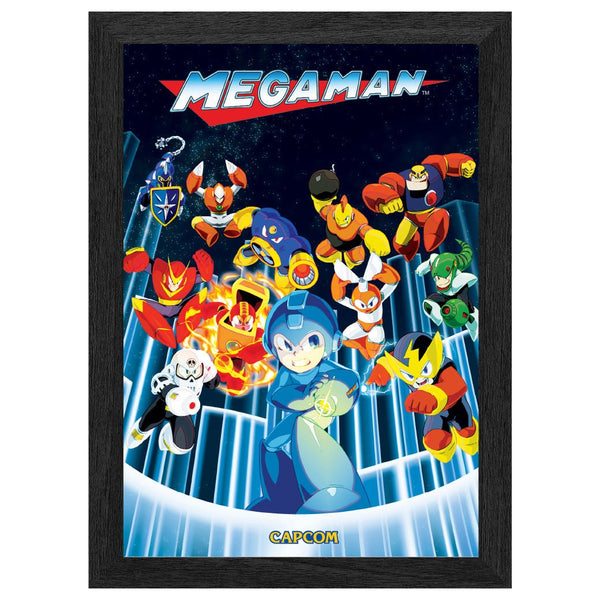 Mega Man Robot Master Ambush Plax lenticular frame 3D wall art officially licensed 10"x12" inch (23x30cm) | Pixel Frames