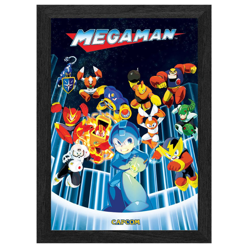 Mega Man Robox Master Ambush lenticular frame art officially licensed ...