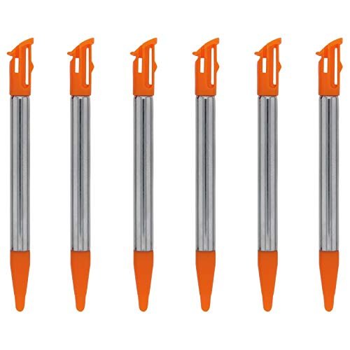 Metal Extendable Standard & XL Stylus Pen Set For 2015 Nintendo NEW 2DS XL - 8 Pack Orange | ZedLabz - 5
