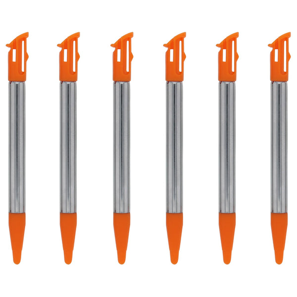 Metal Extendable Standard & XL Stylus Pen Set For 2015 Nintendo NEW 2DS XL - 8 Pack Orange | ZedLabz