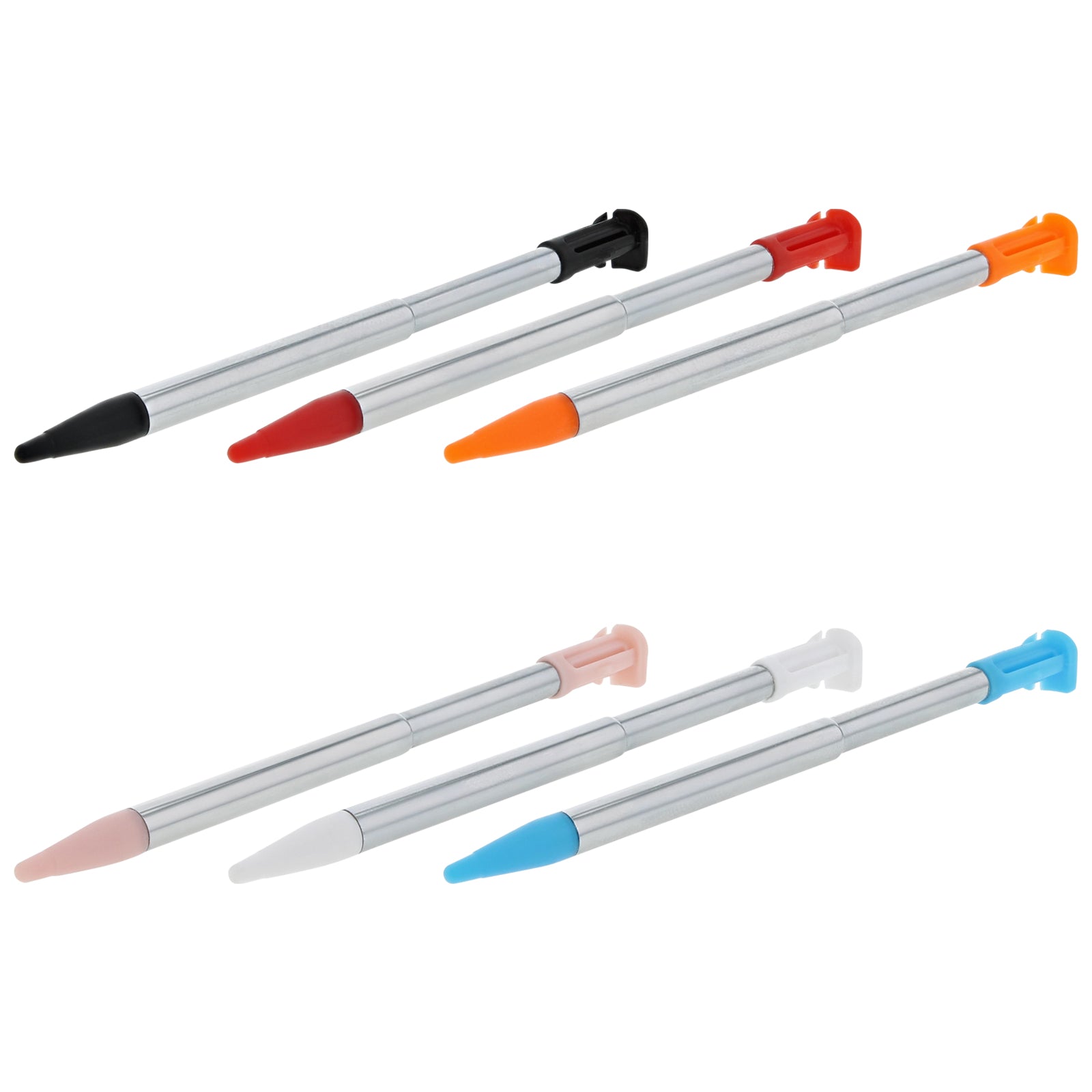 Metal Extendable Stylus Pens For Nintendo 2DS XL - 6 Pack Multi - Colour | ZedLabz - 3