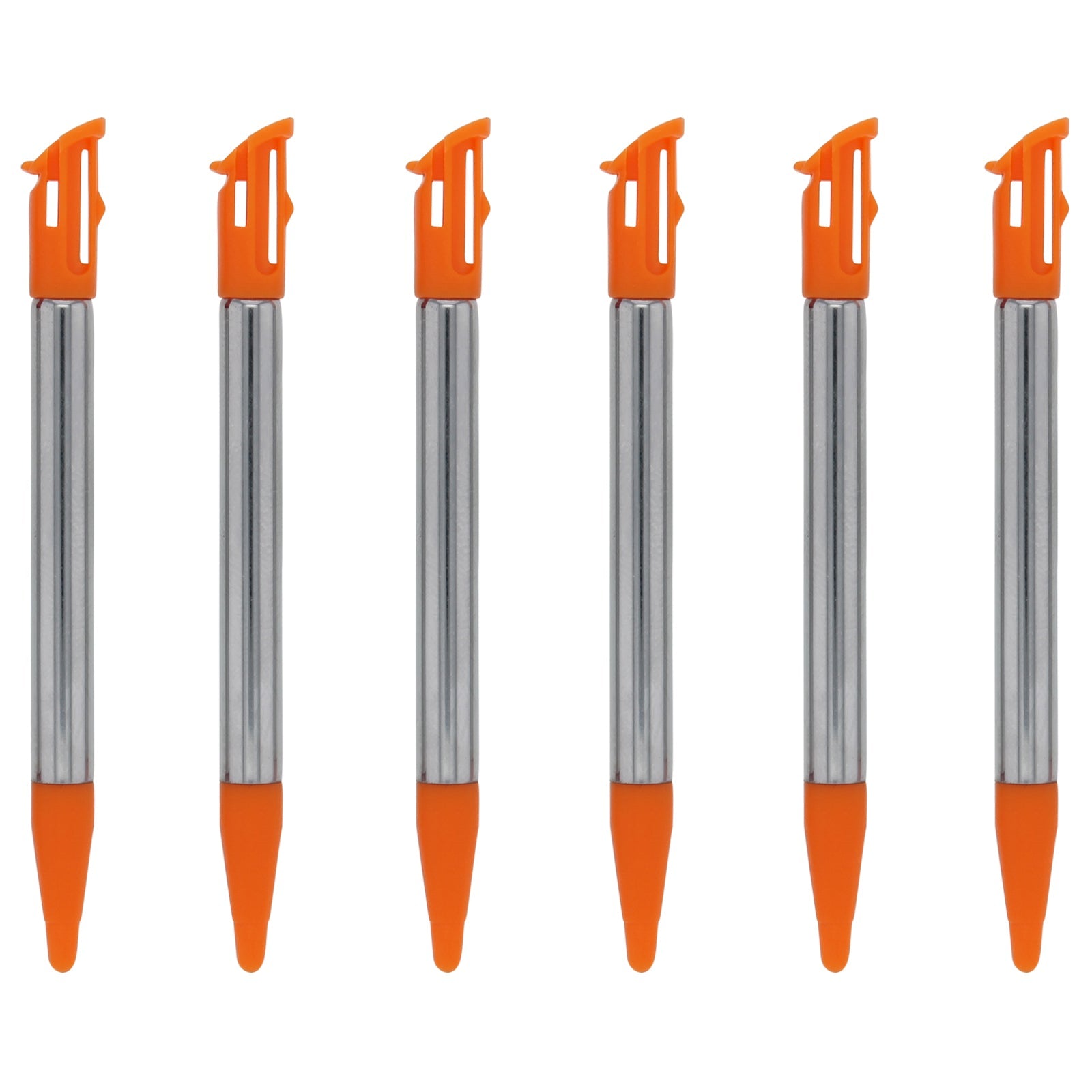 Metal Extendable Stylus Pens For Nintendo 2DS XL - 6 Pack Orange | ZedLabz - 2