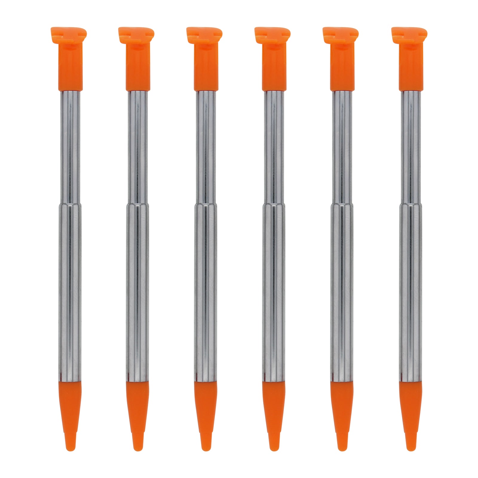 Metal Extendable Stylus Pens For Nintendo 2DS XL - 6 Pack Orange | ZedLabz - 1