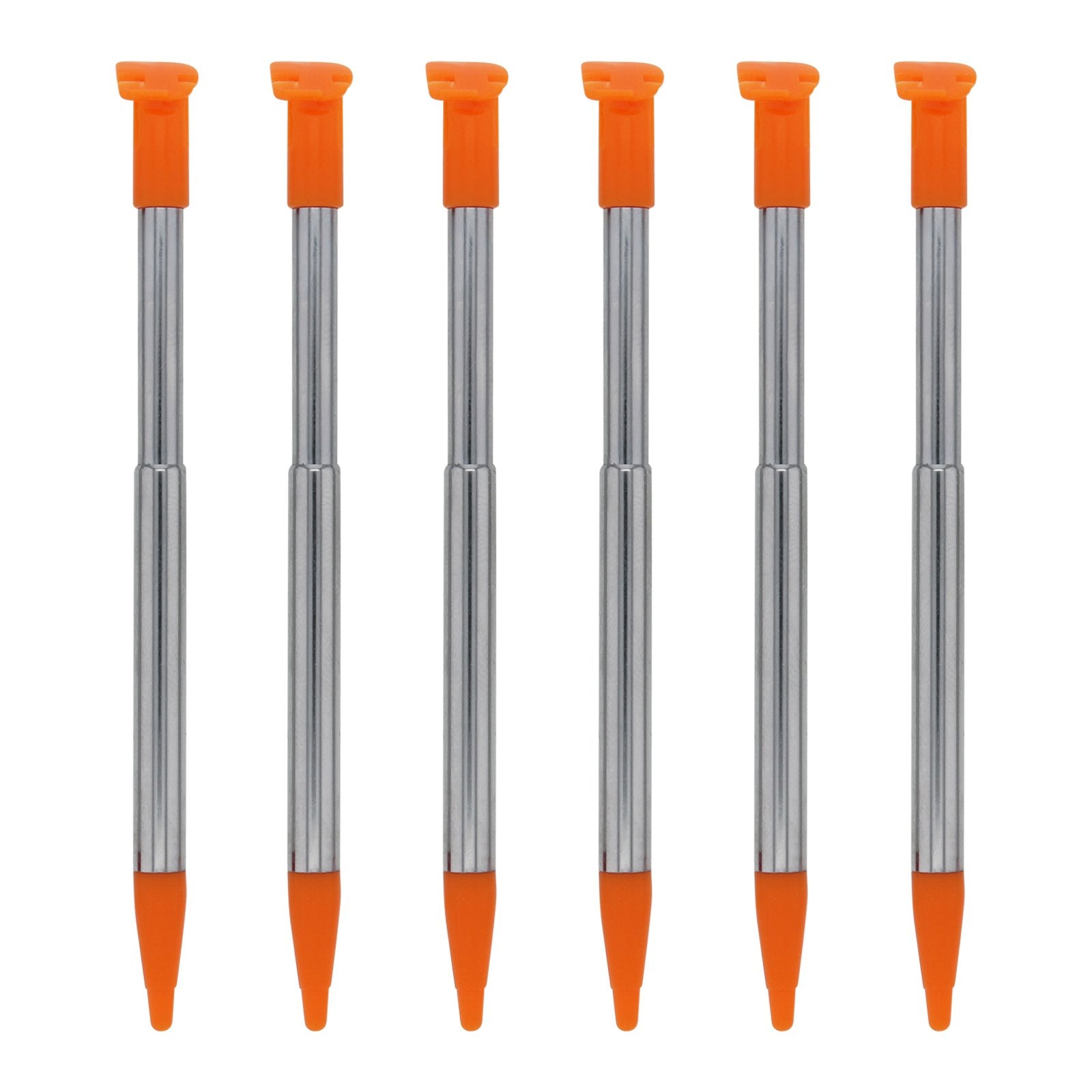 Metal Extendable Stylus Pens For Nintendo 2DS XL - 6 Pack Orange | ZedLabz - 4
