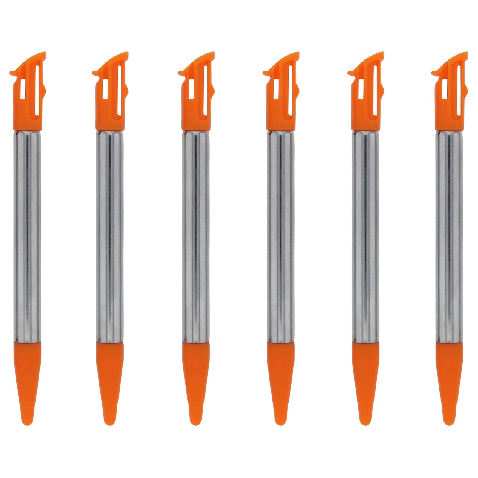 Metal Extendable Stylus Pens For Nintendo 2DS XL - 6 Pack Orange | ZedLabz - 5