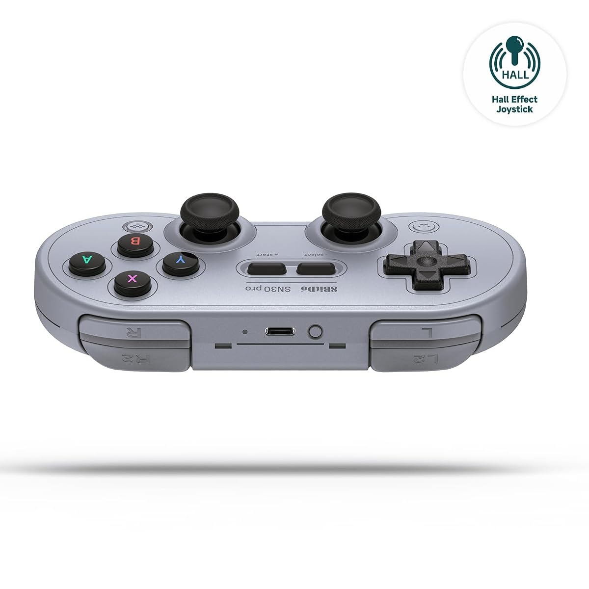 SN30 Pro Bluetooth controller with Hall Effect sticks for Switch, Windows, macOS, Android & Steam Deck - Grey Edition | 8BitDo