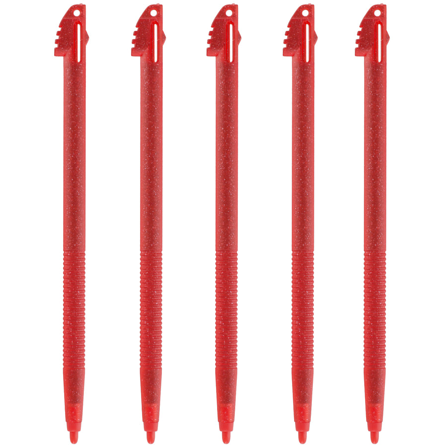 Replacement Glitter Stylus Set For Nintendo 3DS XL - 5 Pack Red | ZedLabz