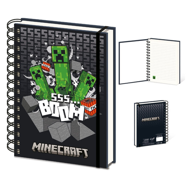 Minecraft Boom A5 3D lenticular cover wiro lined notebook journal | Pyramid