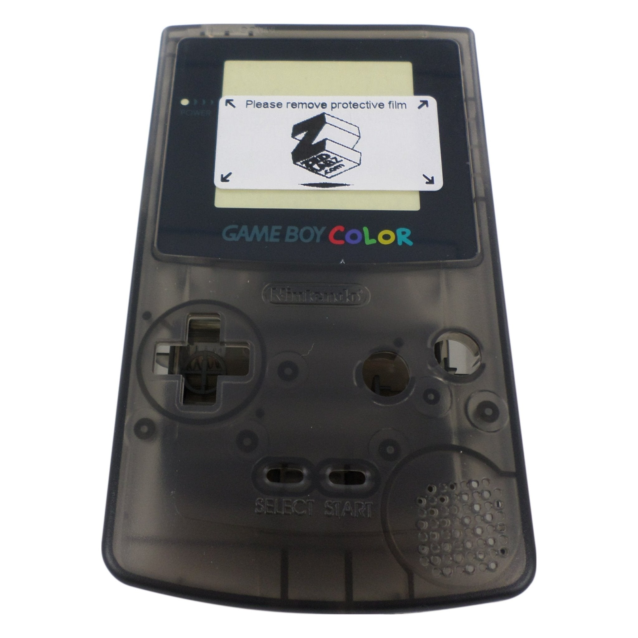 Modified complete housing shell for IPS LCD screen Nintendo Game Boy Color console replacement - Clear Black | ZedLabz - 1