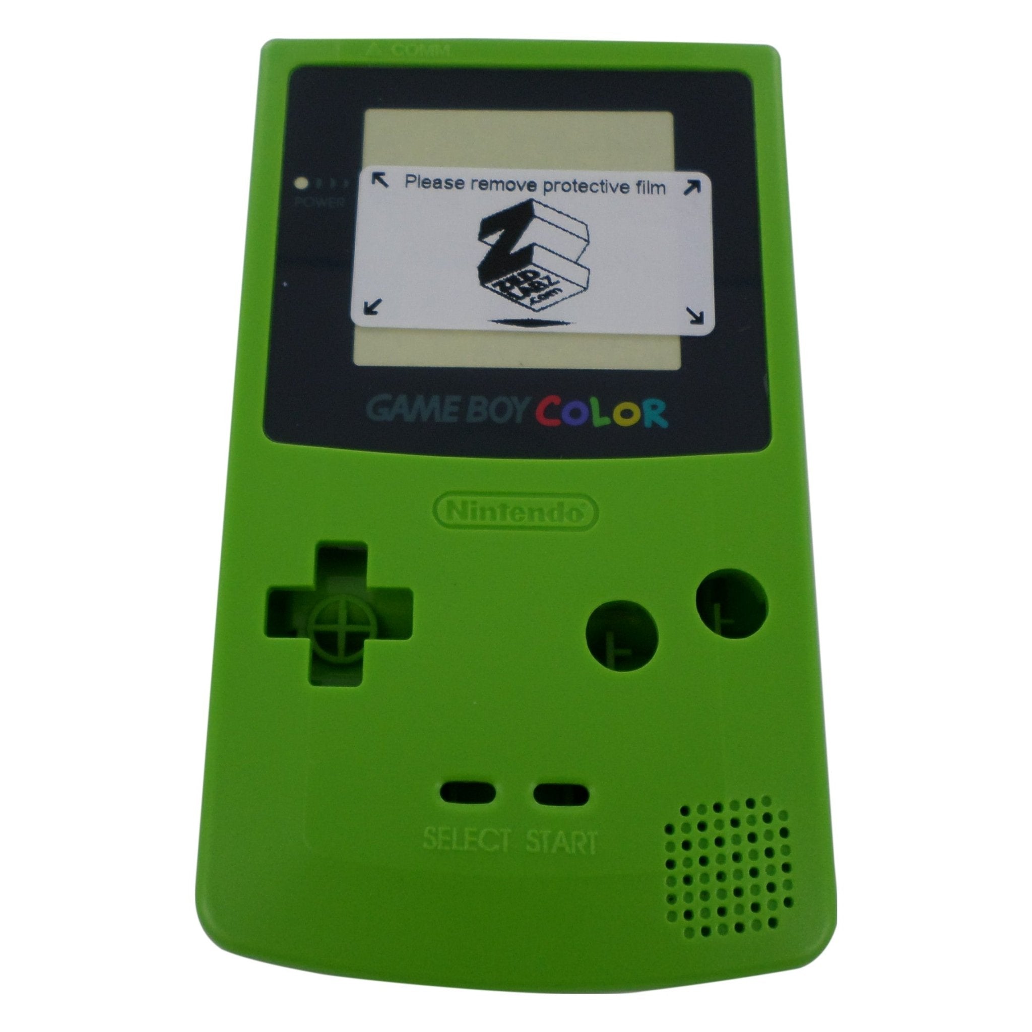 Modified complete housing shell for IPS LCD screen Nintendo Game Boy Color console replacement - Kiwi Green | ZedLabz - 1
