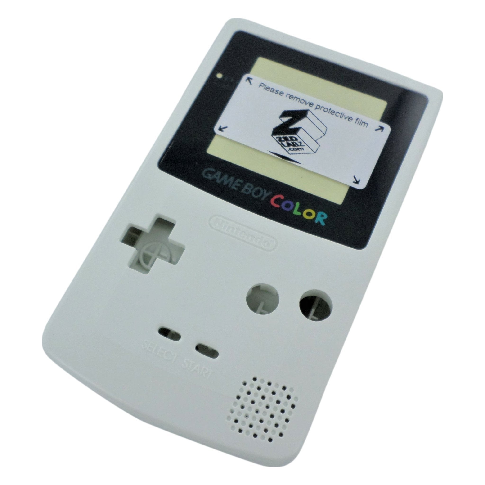 Modified complete housing shell for IPS LCD screen Nintendo Game Boy Color console replacement - White | ZedLabz - 1