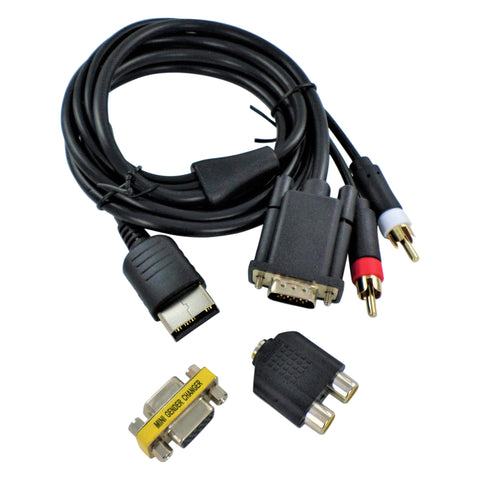 VGA AV cable for Sega Dreamcast console with gender changer & phono adapter replacement | ZedLabz