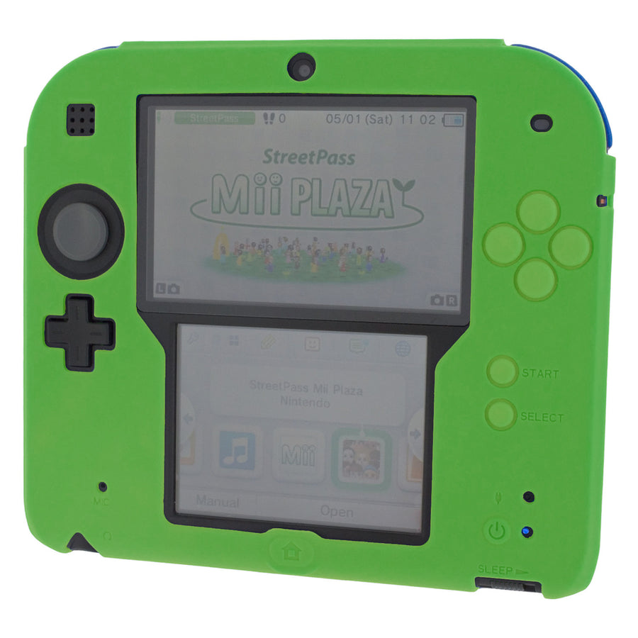 Protective cover for Nintendo 2DS console soft silicone gel rubber bumper case - Green | ZedLabz