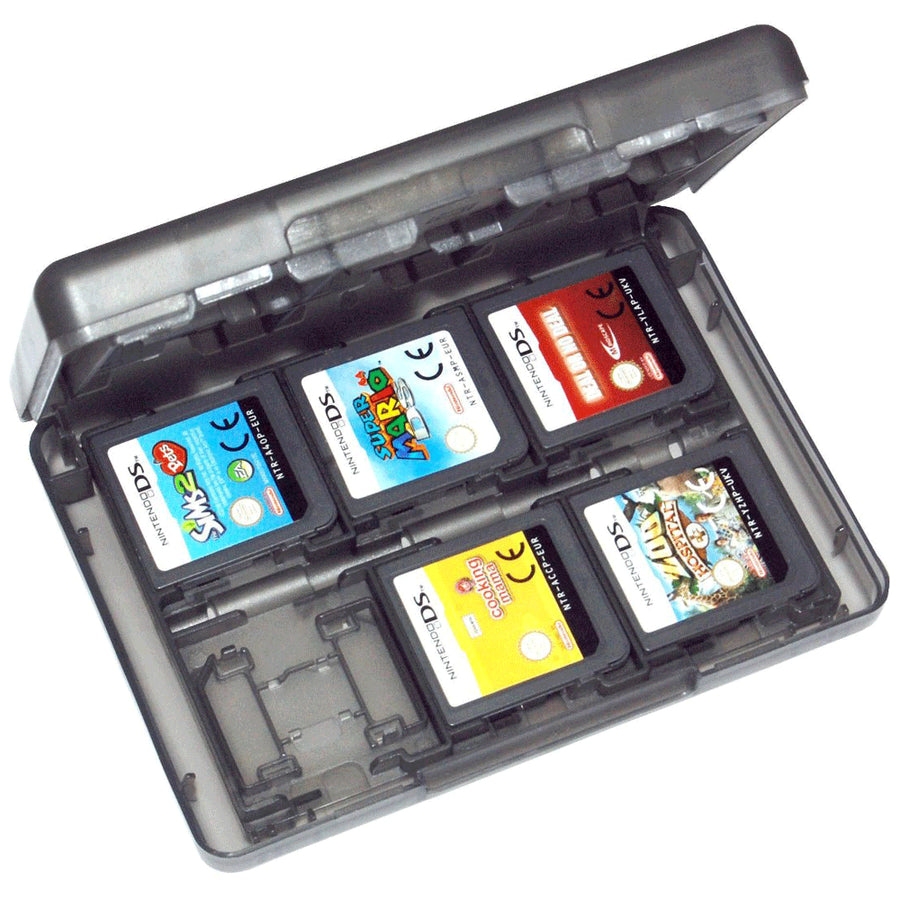 Game case holder for Nintendo 3DS, 2DS & DS game cartridges box travel 24 in 1 storage - Black | ZedLabz