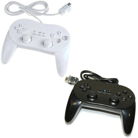 Controller For Nintendo Wii Classic Pro Remote Wireless joypad gamepad - 2 pack Black & White | ZedLabz
