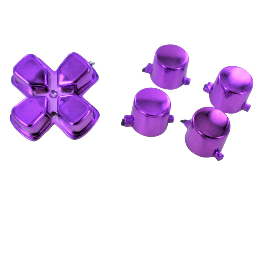 Replacement Action Button & D-Pad Set For Sony PS4 Controllers - Chrome Purple | ZedLabz