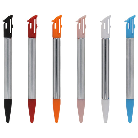 Metal Extendable Stylus Pens For Nintendo 2DS XL - 6 Pack Multi-Colour | ZedLabz