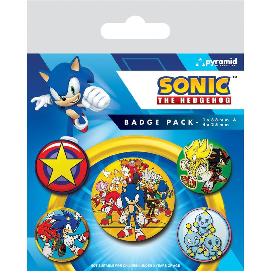 Sonic The Hedgehog Speed Team official badge pack of 5 | Pyramid