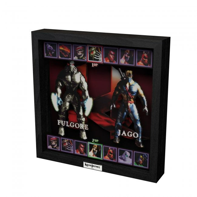 Killer Instinct - Fight On! (1994) shadow box art officially licensed 9x9 inch (23x23cm) | Pixel Frames