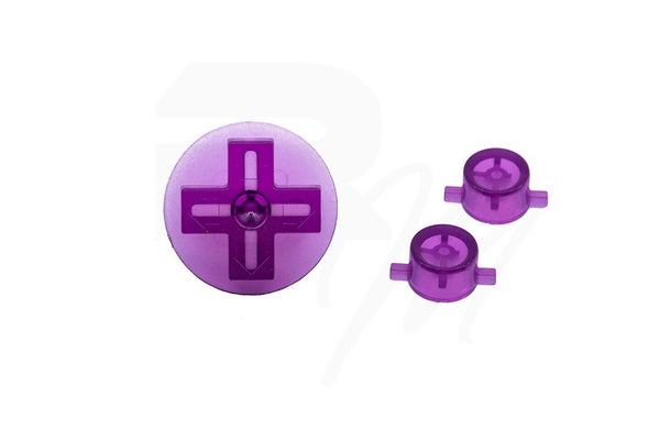 NES Style Button set for Nintendo Game Boy DMG-01 original console - Clear Purple | Retro Modding