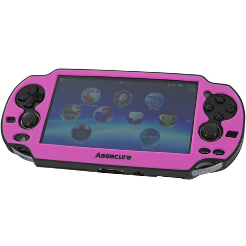 Protector cover for Sony PS Vita 1000 soft silicone skin bumper grip case – pink & black | ZedLabz