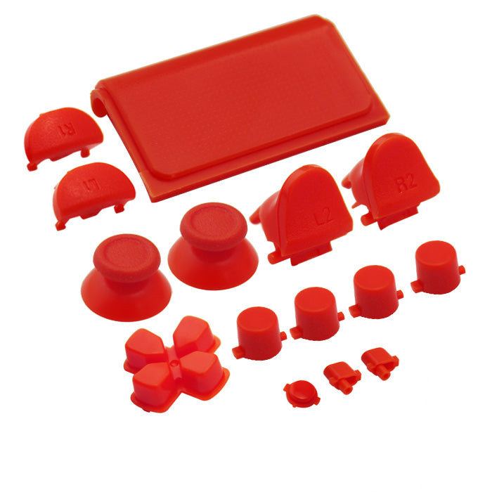 Replacement Button Set For Sony PS4 Slim Controllers - Red | ZedLabz