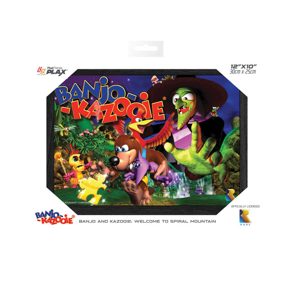 Banjo-Kazooie Welcome to Spiral Mountain Plax lenticular frame wall art officially licensed 10"x12" inch (25x30cm) | Pixel Frames