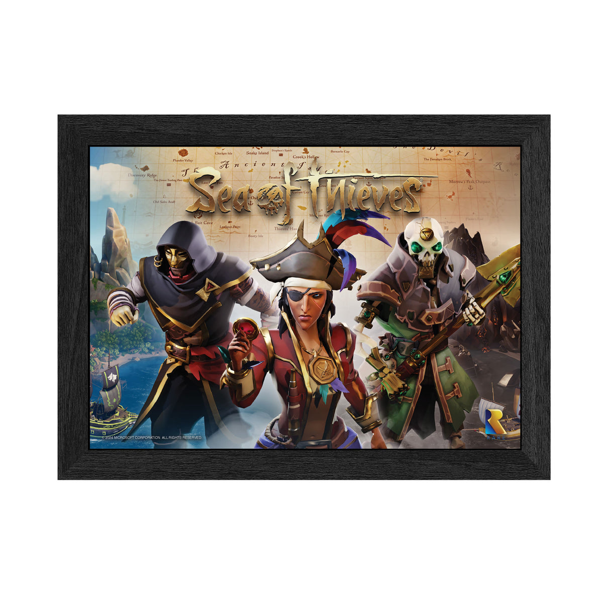 Sea of Thieves Call to Adventure Plax lenticular frame wall art officially licensed 10"x12" inch (25x30cm) | Pixel Frames