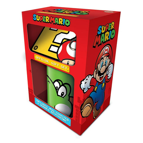 Super Mario Yoshi Gift Set including Mug, Coaster & Keychain officially licensed | Pyramid