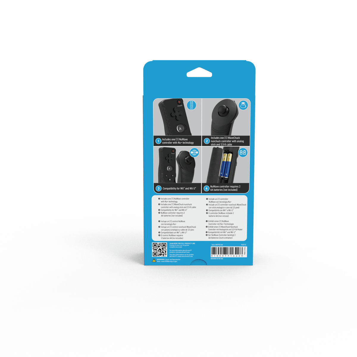 NuWave Deluxe Wii Remote & Nunchuck combo for Nintendo Wii & Wii U - black | Armor3 - 7