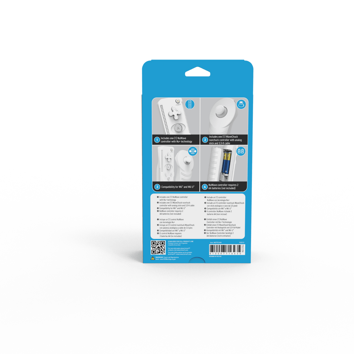 NuWave Deluxe Wii Remote & Nunchuck combo for Nintendo Wii & Wii U - white | Armor3 - 7