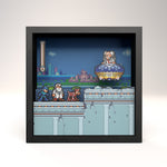 Mega Man 7 Dr. Wily scene video game (1997) shadow box art officially licensed 9x9 inch (23x23cm) | Pixel Frames