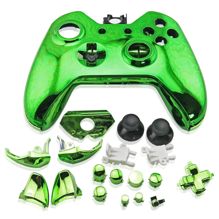 Housing shell for Xbox One controller Microsoft 1st gen 1537 full complete repair kit - Chrome Green | ZedLabz
