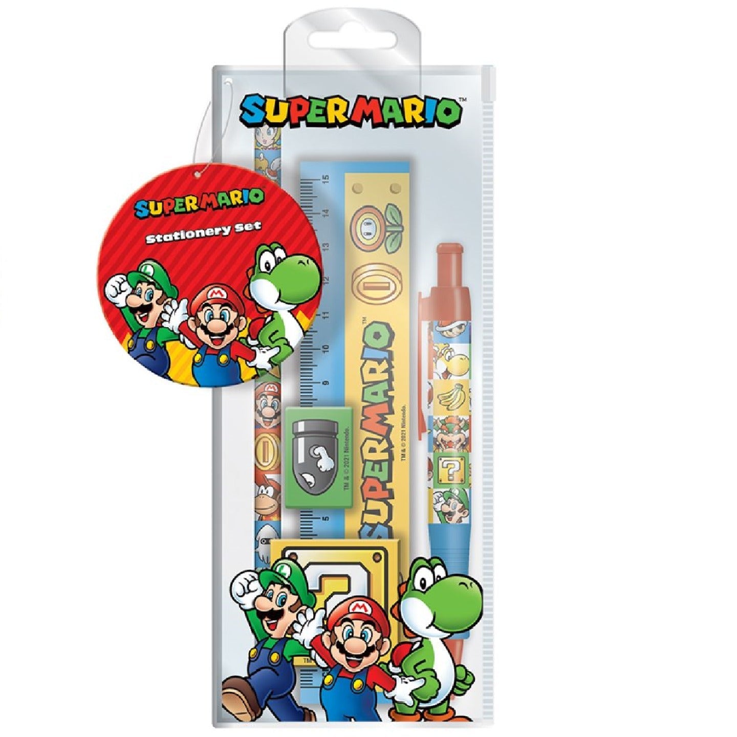 Officially licensed Super Mario (Colour block) stationery set | Pyramid - 1