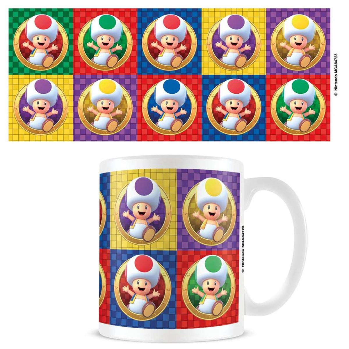 Super Mario multi Toads official mug 11oz/315ml white ceramic | Pyramid