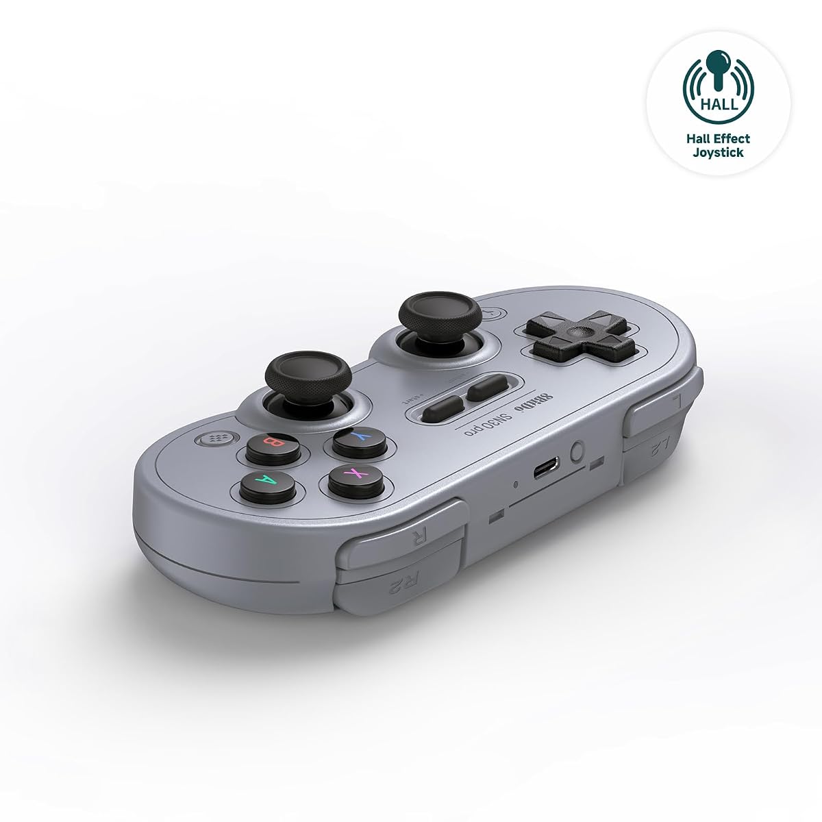 SN30 Pro Bluetooth controller with Hall Effect sticks for Switch, Windows, macOS, Android & Steam Deck - Grey Edition | 8BitDo