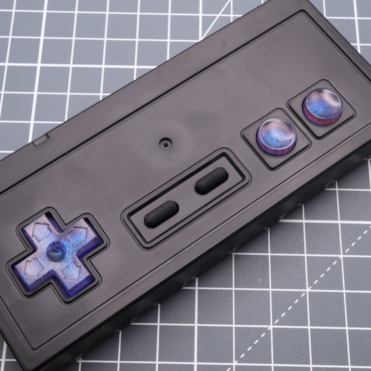 Hand cast custom resin buttons for Nintendo NES controller NES-004 (also fits Game Boy DMG-01) - Cosmic Blue | Lab Fifteen Co