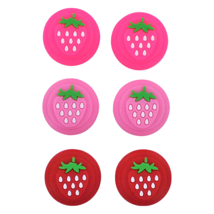 Thumb grips for Nintendo Switch Lite & Switch Joy-Con silicone stick caps - 6 pack Strawberry edition Pink | ZedLabz