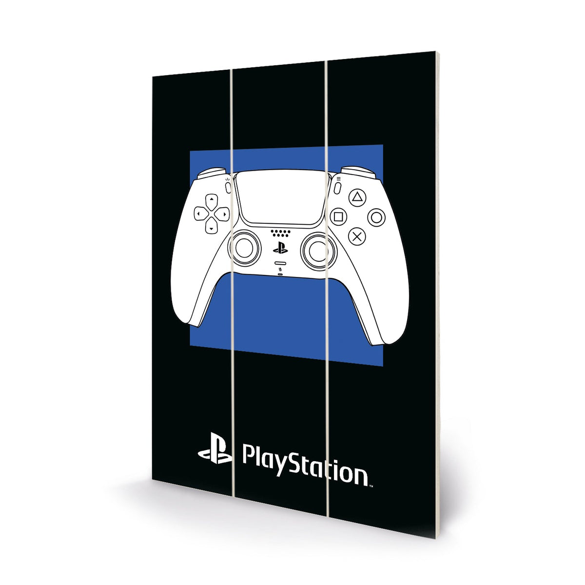 PlayStation Bold Controller 20 x 29.5cm Wood Panel Print wall art officially licensed | Pyramid