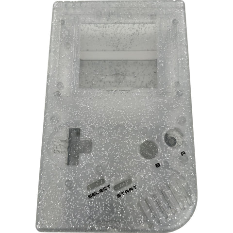 Front & Back Housing Shell For Nintendo Game Boy DMG-01 Original Console - Clear Glittery Silver | Retro Modding