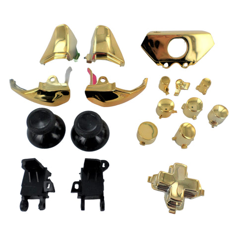 Full button set for Microsoft Xbox One 1537 model Controller replacement - Chrome Gold | ZedLabz