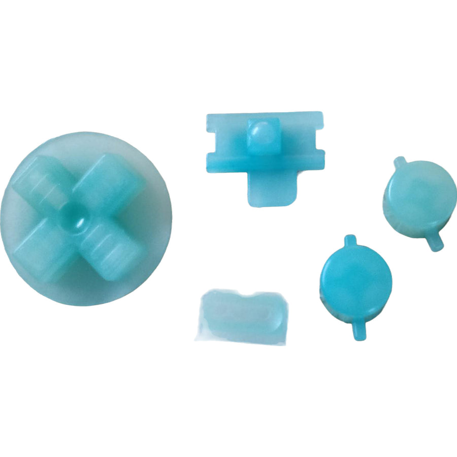 Button Set For Original Game Boy DMG 01 - Color Changing - Turquoise To Clear | Retro Modding