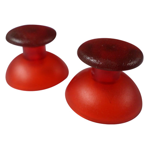 Thumbsticks for Sony PS3 controllers analog rubber convex replacement - 2 pack Clear Red | ZedLabz