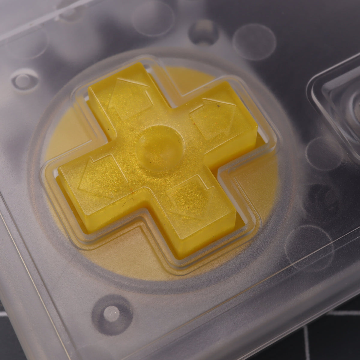 Hand cast custom resin buttons for Nintendo NES controller NES-004 (also fits Game Boy DMG-01) - Lemon Candy | Lab Fifteen Co