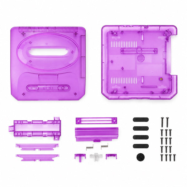 Replacement console shell housing for Sega Mega Drive 2 / Genesis 2 - Clear Purple | XYAB