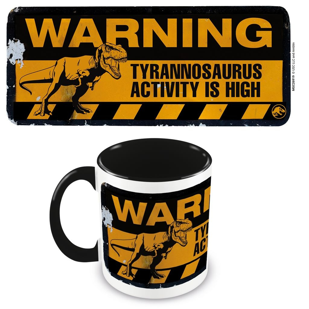 Jurassic Park dominion warning official mug 11oz/315ml black ceramic | Pyramid
