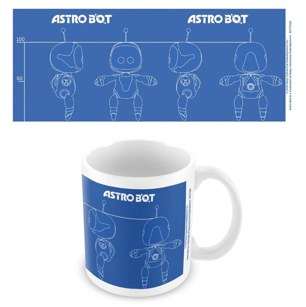 PlayStation Astro Bot blue print official mug 11oz/315ml white ceramic | Pyramid - 1