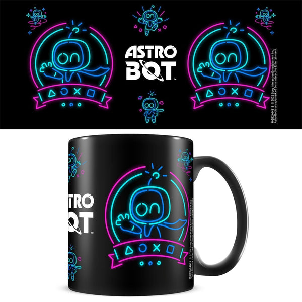 PlayStation Astro Bot neon official mug 11oz/315ml black ceramic | Pyramid - 1